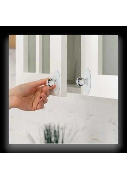 2'li Kristal Görünümlü Güçlü Yapışkanlı Kulp Askı – Delmeden Montajlı Pratik Tutma Kolu | Dolap, Çekmece ve Kapaklar Için fiyatları