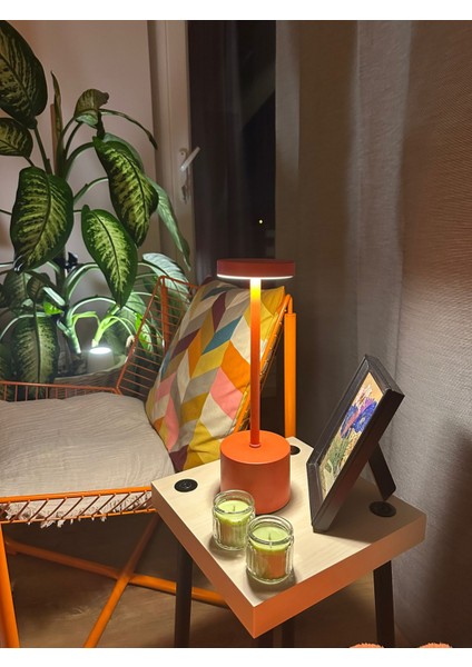 Mimosa Eko Turuncu Şarjlı Masa Lambası / 3 Kademe Dokunmatik / USB Şarjlı modelleri