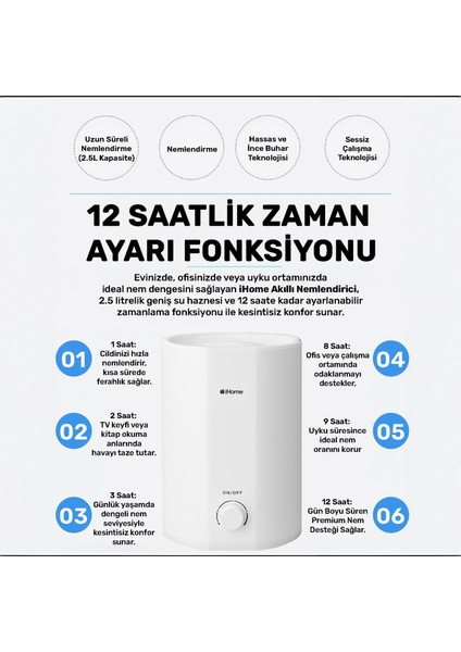 IHOME11 2500ML Ayarlanabilir Aromaterapi Difüzör Ultrasonik Hava Nemlendirici Buhar Makinesi indirimleri