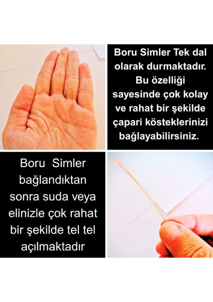 Hazır Çapari Kombini Boru Sim Ultraviyole Uv Neon 3 Renkli Turuncu – Pembe – Fıstık Yeşili Makarada