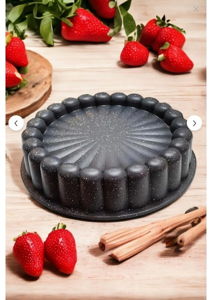 Granit Döküm 26CM Tart Kalıbı Siyah Dilimli Turta Kalıbı Kek Kalıbı