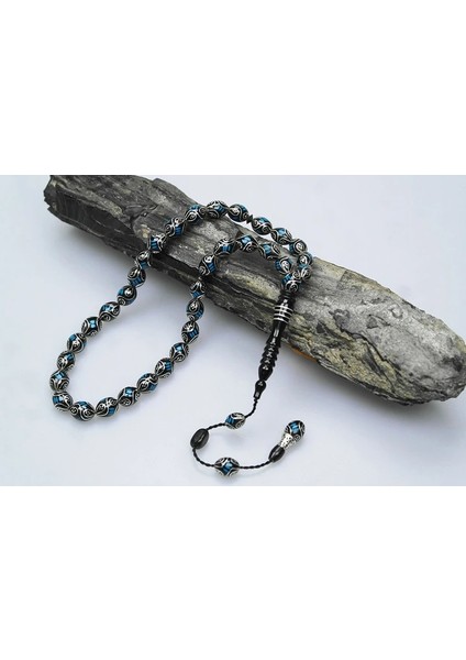 Oltu Taşı ve Mine Işlemeli Tespih