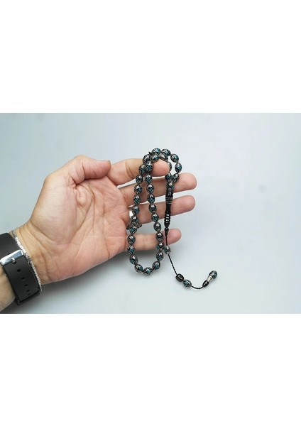 Oltu Taşı ve Mine Işlemeli Tespih