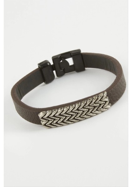 Zikzak Kaliteli Suni Deri Bileklik