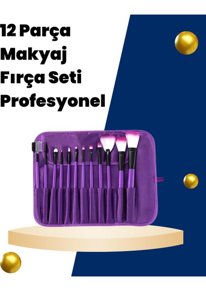 Techmrt Profesyonel Makyaj Uygulamalarına Özel 12 Parça Kompakt ve Hafif Makyaj Fırça Seti