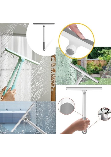 360 Derece Döner Başlıklı Cam Sil Çok Amaçlı Pratik Cam Ayna Fayans Silme Aparatı indirimleri