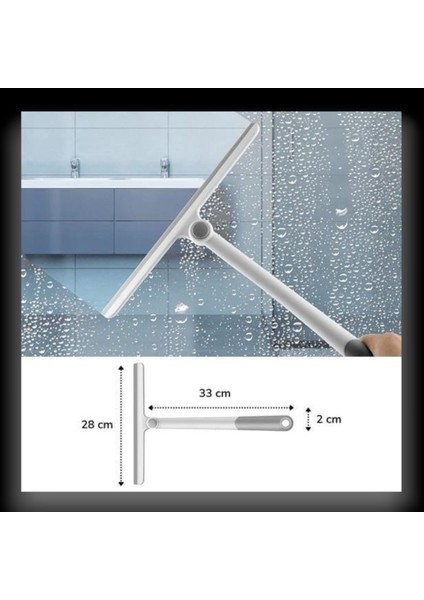 360 Derece Döner Başlıklı Cam Sil Çok Amaçlı Pratik Cam Ayna Fayans Silme Aparatı