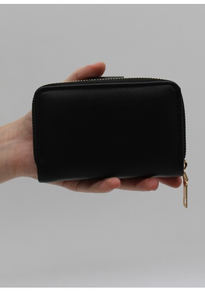 Bozuk Para Gözlü Bol Kartlıklı Siyah Mini Kadın Cüzdanı modelleri