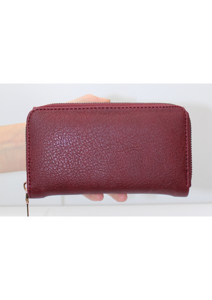 Bordo Bozuk Para Gözlü Bol Kartlıklı Büyük Kadın Cüzdanı 005 fırsatları