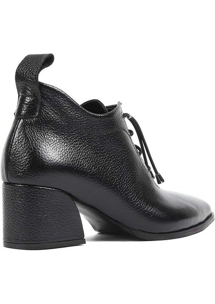 Kadın Siyah Kalın Topuklu Flotter Deri Ayakkabı indirimleri