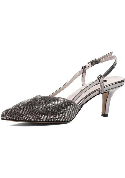 Kadın Platin Arkası Açık İnce Topuklu Abiye Ayakkabı modelleri