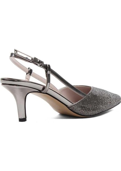 Kadın Platin Arkası Açık İnce Topuklu Abiye Ayakkabı fırsatları