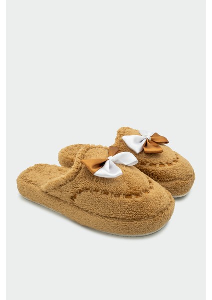 Puffer Vizon Fiyonk Detaylı Kadın Ev Terliği