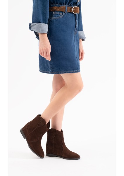 Concus Kahverengi Süet Deri Kadın Gizli Topuk Bot fiyatları