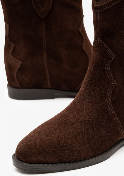 Concus Kahverengi Süet Deri Kadın Gizli Topuk Bot indirimleri