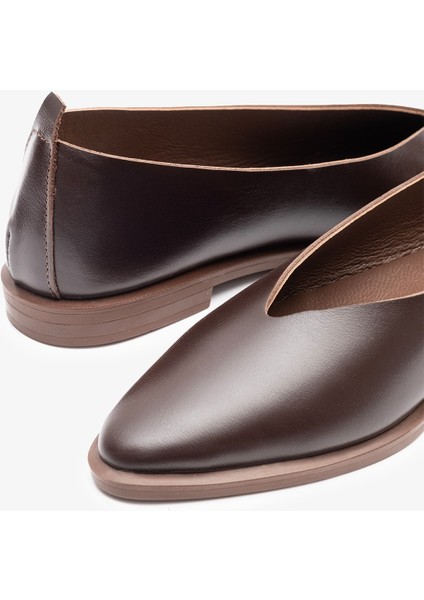 Juno Kahverengi Deri Kadın Babet indirimleri