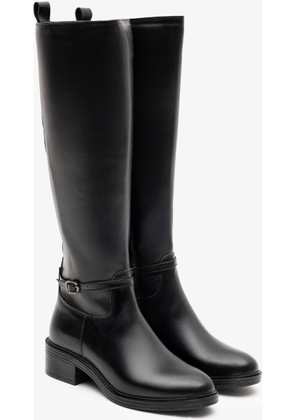 Manila Siyah Deri Kadın Çizme fırsatları