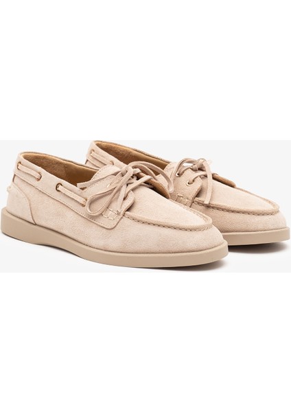 Rana Bej Süet Deri Kadın Loafer fırsatları