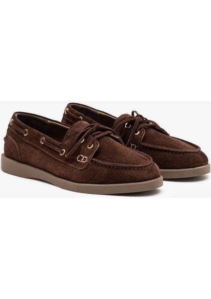 Rana Kahverengi Süet Deri Kadın Loafer fırsatları