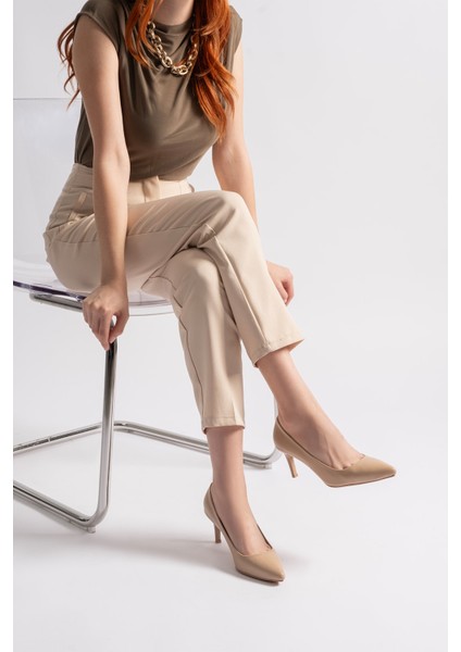 Cary Nude Deri Kadın Topuklu Ayakkabı fiyatları