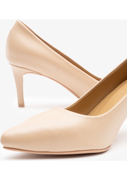 Cary Nude Deri Kadın Topuklu Ayakkabı indirimleri