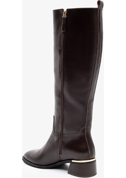 Mosby Kahverengi Deri Kadın Çizme modelleri