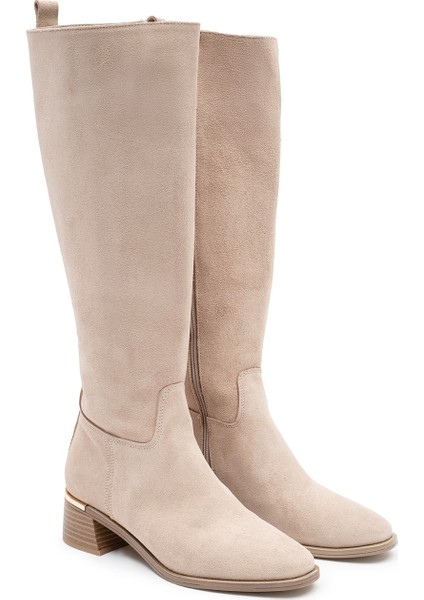Mosby Bej Süet Deri Kadın Çizme fırsatları