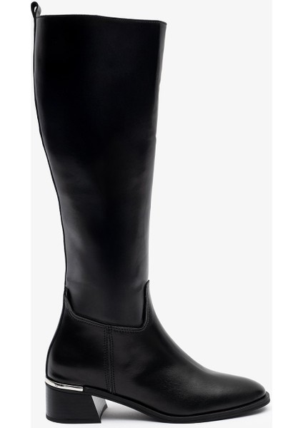 Mosby Siyah Deri Kadın Çizme