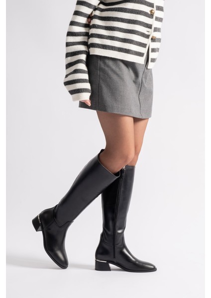 Mosby Siyah Deri Kadın Çizme fiyatları
