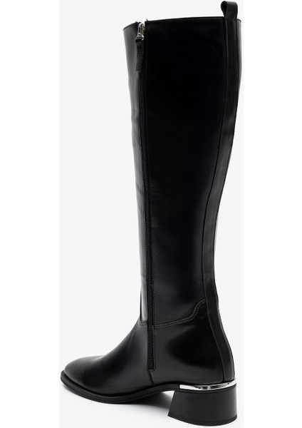 Mosby Siyah Deri Kadın Çizme modelleri