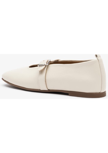 Vitus Krem Deri Kadın Babet modelleri