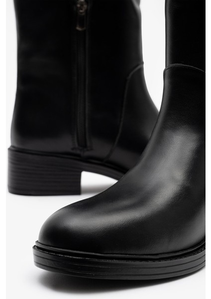 Tracy Siyah Deri Kadın Diz Üstü Çizme indirimleri