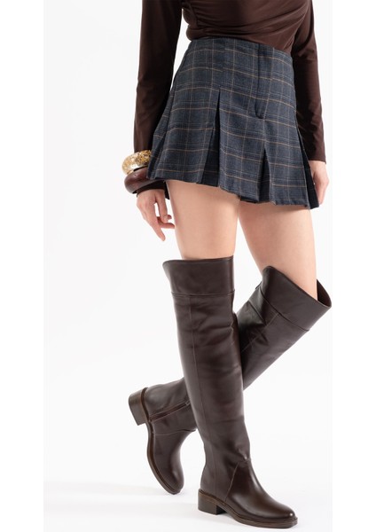 Tracy Kahverengi Deri Kadın Diz Üstü Çizme fiyatları