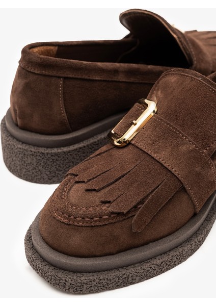 Livia Kahverengi Süet Deri Kadın Loafer indirimleri