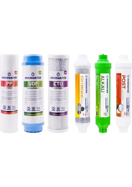 Açık Kasa Su Arıtma Cihazı 6 lı Filtresi Seti Aşamalı ( Membransız Set ) FKN60MA