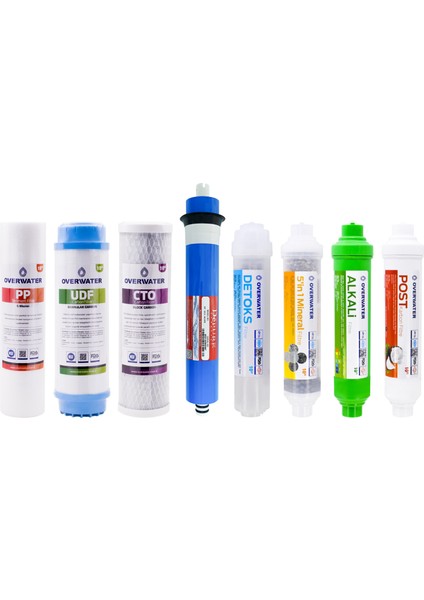 Açık Kasa Su Arıtma Cihazı 8 Li Filtresi Seti 12 Aşamalı Özel Sarım Membran Filtre