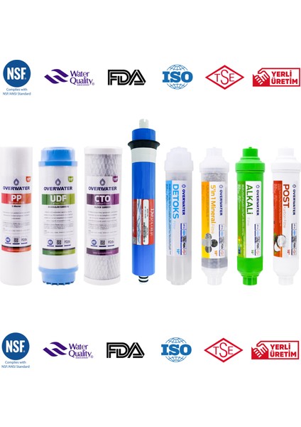 Açık Kasa Su Arıtma Cihazı 8 Li Filtresi Seti 12 Aşamalı Özel Sarım Membran Filtre fiyatları