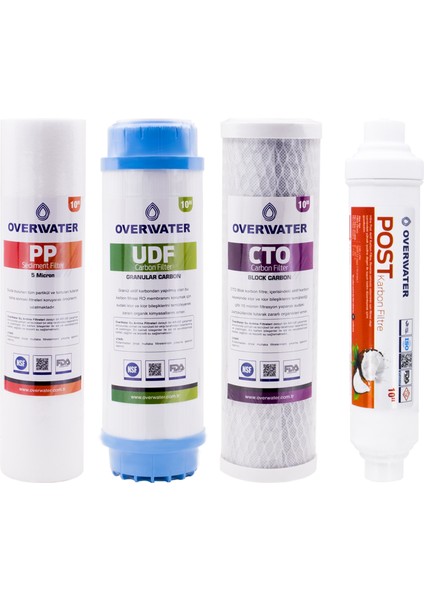 Açık Kasa Su Arıtma Cihazı 4 'lü Filtresi Seti Aşamalı ( Membransız Set ) FKN4