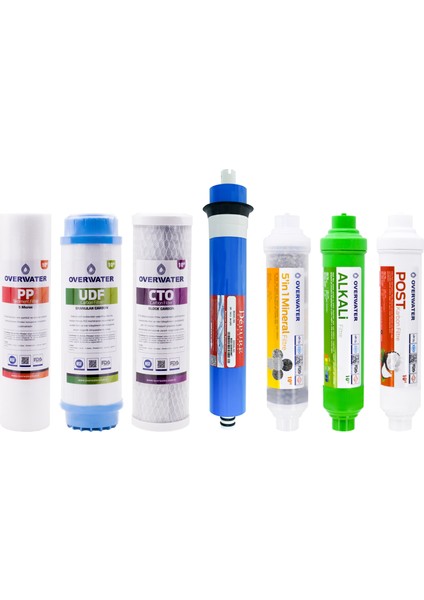 Açık Kasa Su Arıtma Cihazı 7 Li Filtre Seti 11 Aşamalı Özel Sarım Membran Filtre