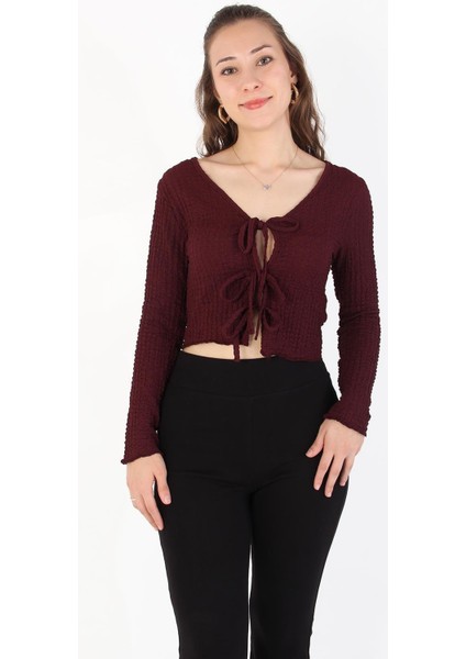 6480 (N-1968) Bubble Raşel Bağlamalı Bluz