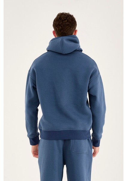 X-4008 Kapüşonlu Kanguru Cep Üç Iplik Sweat