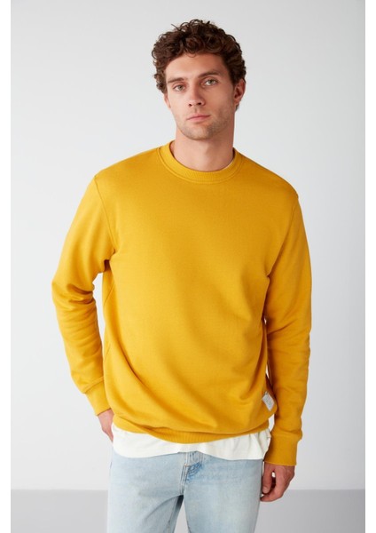 MARINO Erkek Hardal Sweatshirt