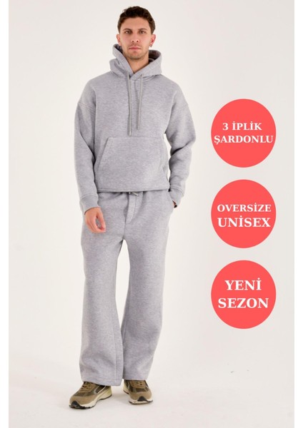 X-4008 Kapüşonlu Kanguru Cep Üç Iplik Sweat