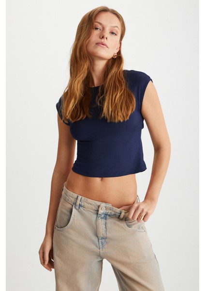 Yaretzı Kadın %95 Polyester %5 Elasten Lacivert Bluz modelleri