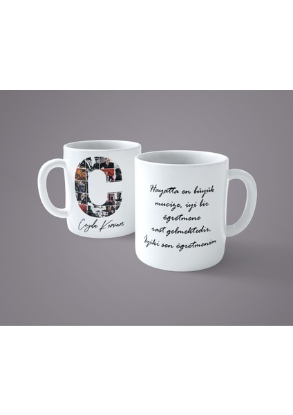 Öğretmenler Gününe Özel Atatürk Resimli C Harfli Isimli Baskılı Kupa Bardak fiyatları