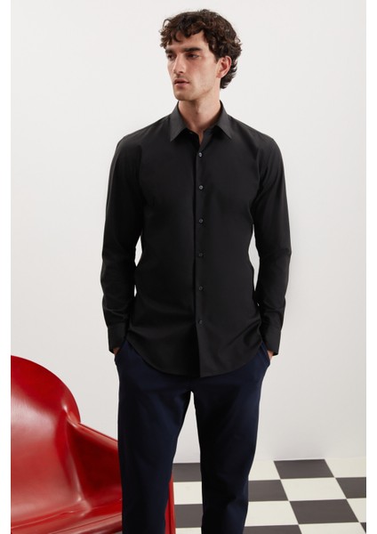 SVEN Erkek Siyah Gömlek