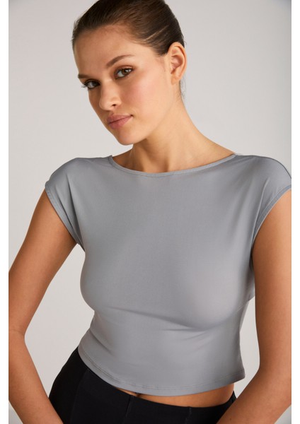 Yaretzı Kadın %95 Polyester %5 Elasten Gri Bluz indirimleri