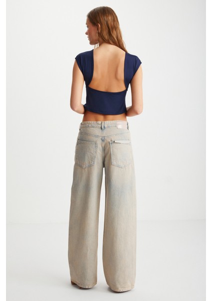 Yaretzı Kadın %95 Polyester %5 Elasten Lacivert Bluz