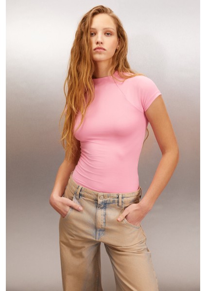ABRIAL Kadın Slim Pembe Bluz fırsatları