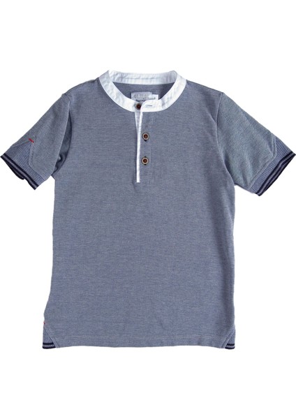 Organik Sıfır Yaka Mavi Yazlık Erkek Çocuk Tshirt fiyatları